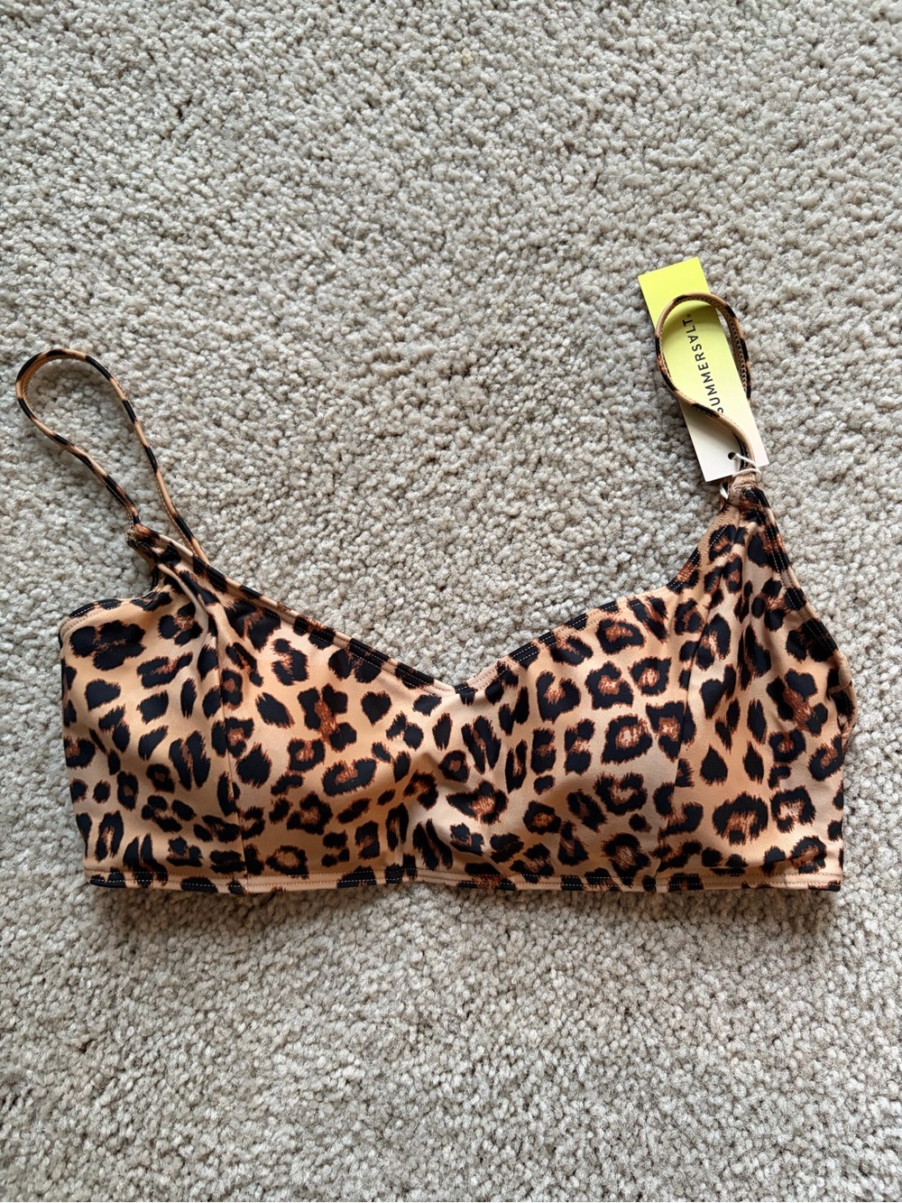 Summersalt bathingsuit bikini swim cheetah print built in bra top size 2 xs NWT